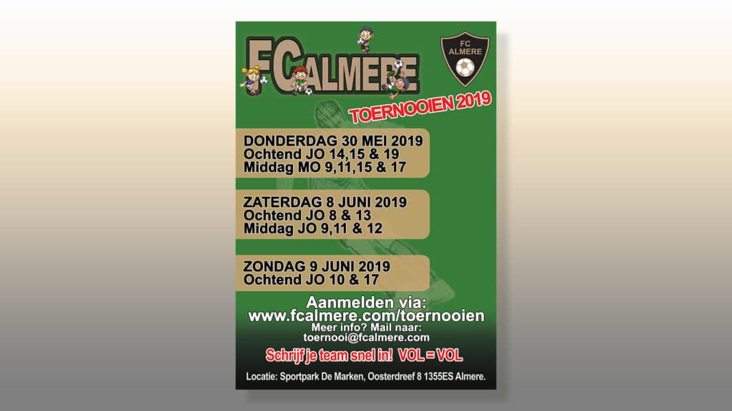 poster toernooien 2019
