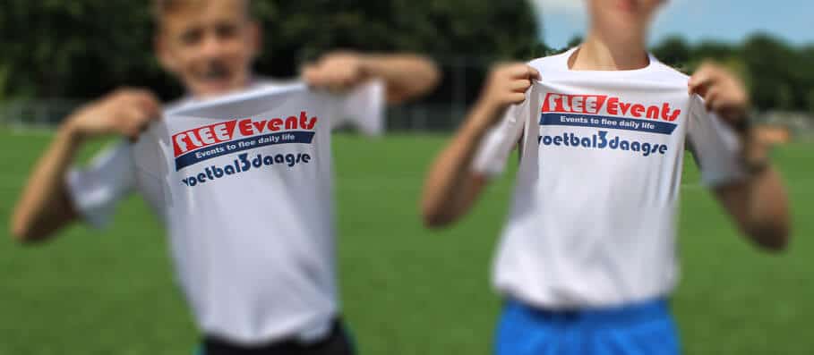 ontwerp aangeleverd voor t-shirt flee events voetbal3daagse - Boxsol promotie materiaal